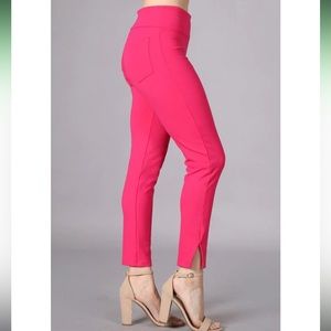 Chatoyant Crop Capris with Side Split Bubble Gum Pink Small